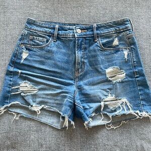 High-Rise Denim Shorts